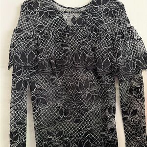 Zara Black and White Lace Top